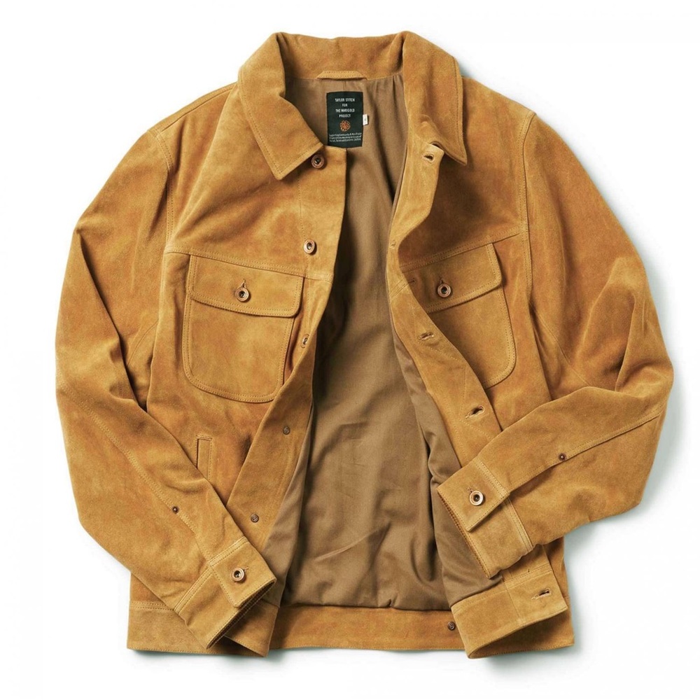 The Lined Long Haul Jacket in Sand Suede